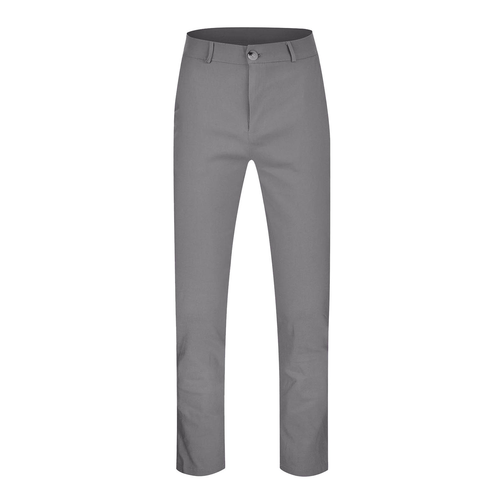 thumbnail image 4 of Pantalones chinos clásicos para hombre con pliegues y cintura plana - Pierna recta, cintura elástica, adecuados para hombres maduros, 4 of 7